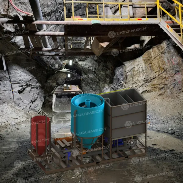Liquimech high-capacity underground dewatering system for sediment and tailings control in mining operations