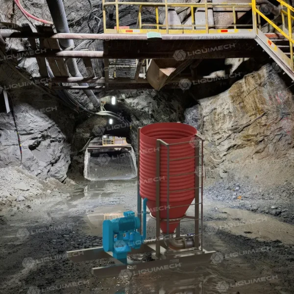 Liquimech hopper tank system designed for rapid deployment in tight-access industrial sites