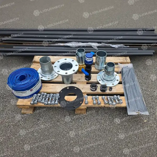 Liquimech hose assembly with accesories for industrial applications