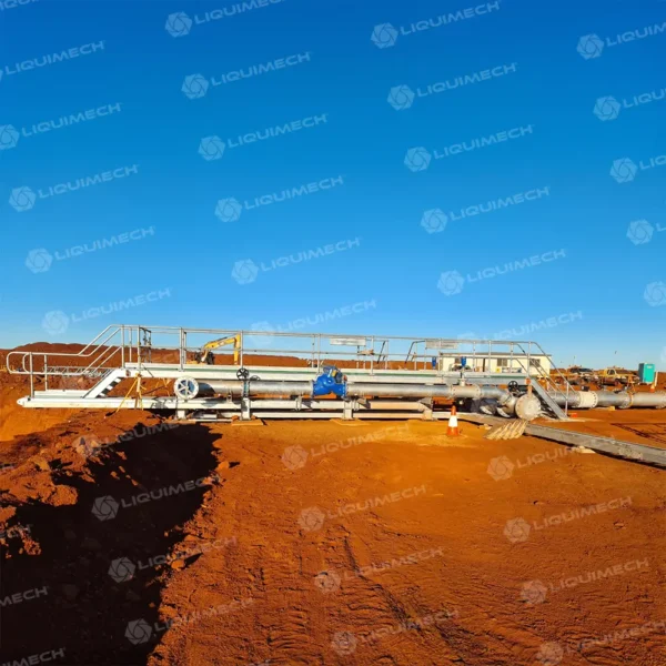 Liquimech industrial pipe walkover platform providing safe elevated crossing over pipelines and obstacles on worksites