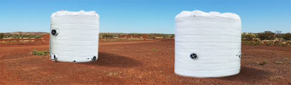 Liquimech insulated polyethylene tank with polyurethane foam insulation