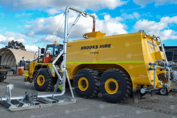 Liquimech portable galvanised J stand built to withstand harsh weather and heavy use