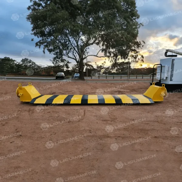 Liquimech portable road hose ramp designed to protect industrial hoses during vehicle transit.