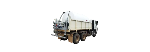 Liquimech portable water cart in Australia on a tipper truck for efficient water transport