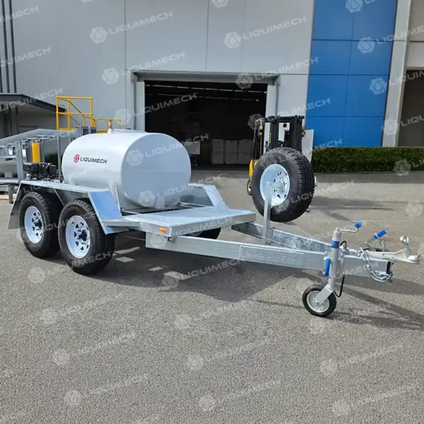Liquimech pressure washer trailer and front platform for industrial cleaning