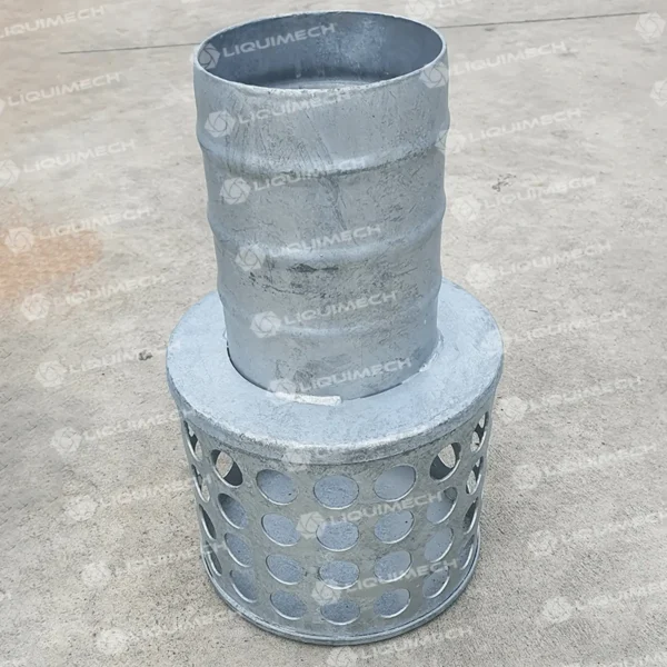 Liquimech pump strainer with hose tail - galvanised