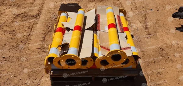 Liquimech removable safety bollards designed for mining and construction site safety