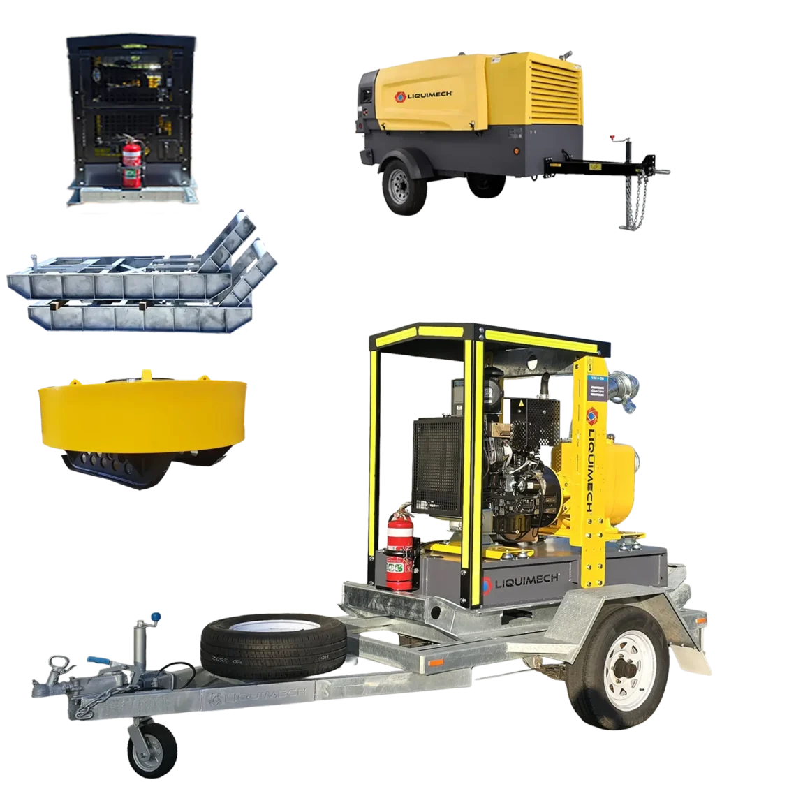 Liquimech site-ready pump set mounted on heavy-duty skid with protective enclosure, part of integrated pump solutions