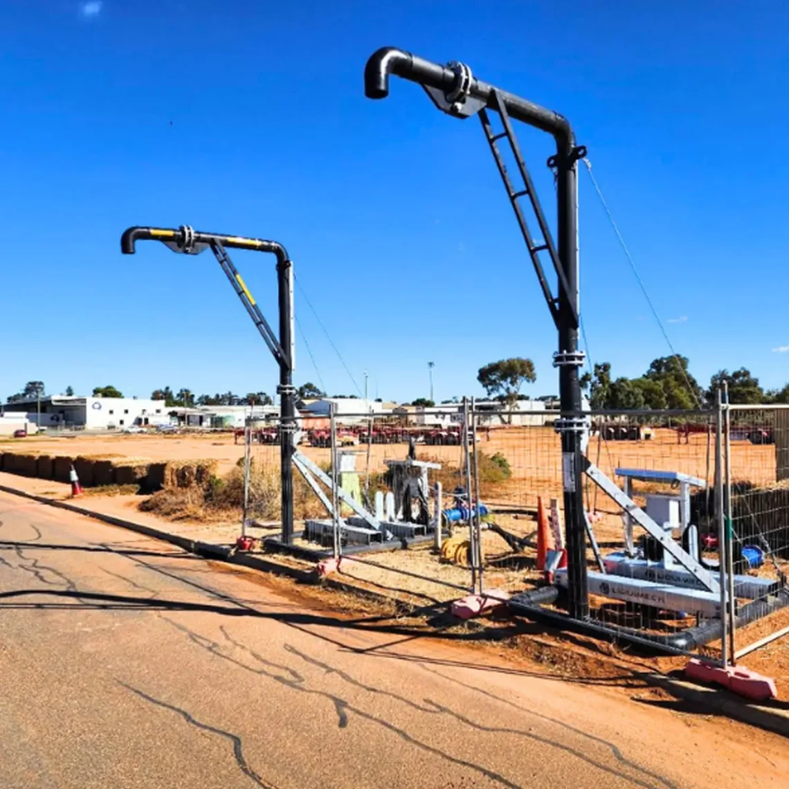 Liquimech solar-powered J Stand with flow metering for water usage tracking