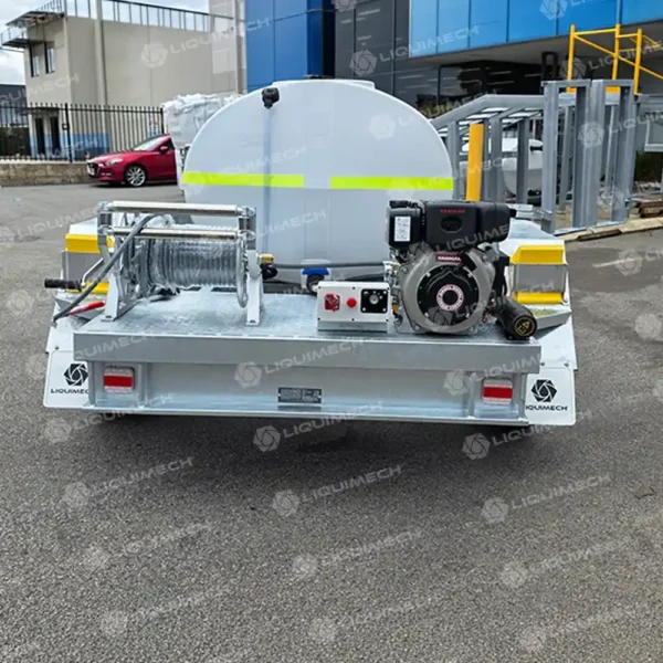 Liquimech trailer pressure washer built to mine-site specifications