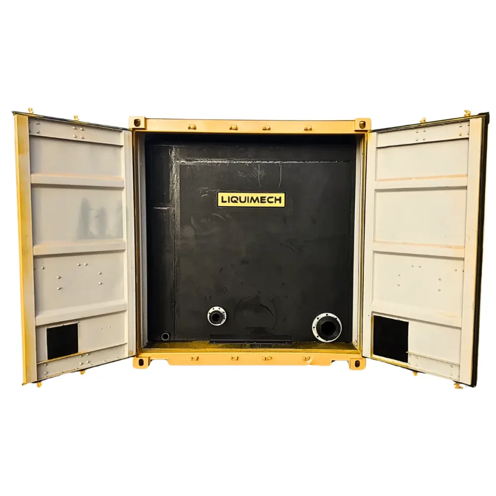 Liquimech bulk water storage solution, showing its compact, portable design for efficient water management.