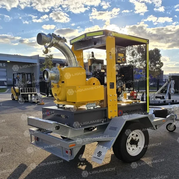 Mine-spec ready trailer pumps, heavy-duty and mobile, designed for reliable industrial and mining site operations by Liquimech