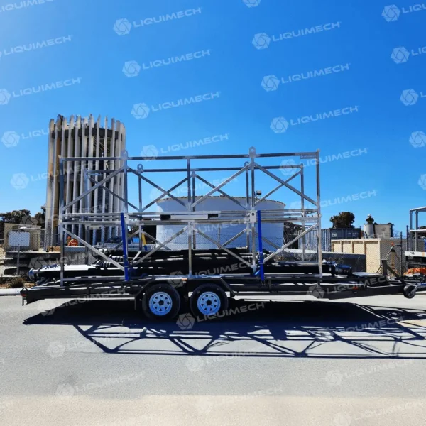 Moving Mobile pipe racks for safe hose and pipe storage and transport on construction sites by Liquimech