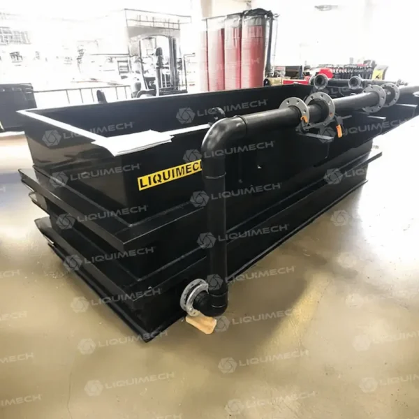 Onsite setup of Liquimech HDPE pipe spool with support brackets and fittings