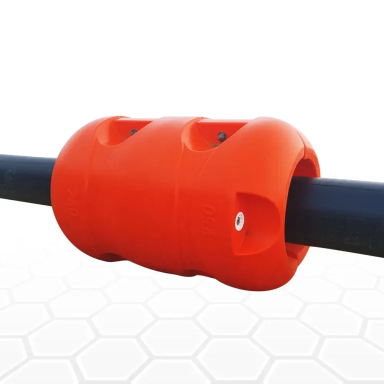 Polyethylene pipe, cable & hose floats for long-term water-based use