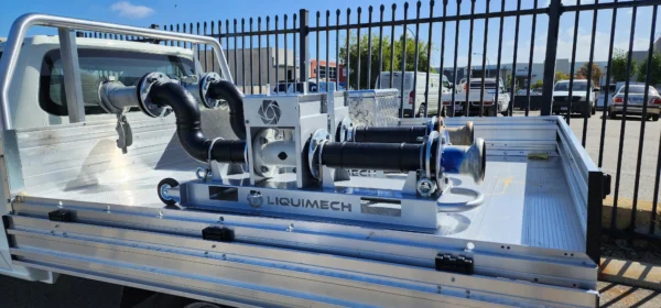 Portable Liquimech water flow meter being transported to Australian mining site