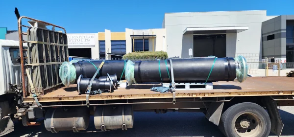 Prefabricated pipe spools ready for transport to site