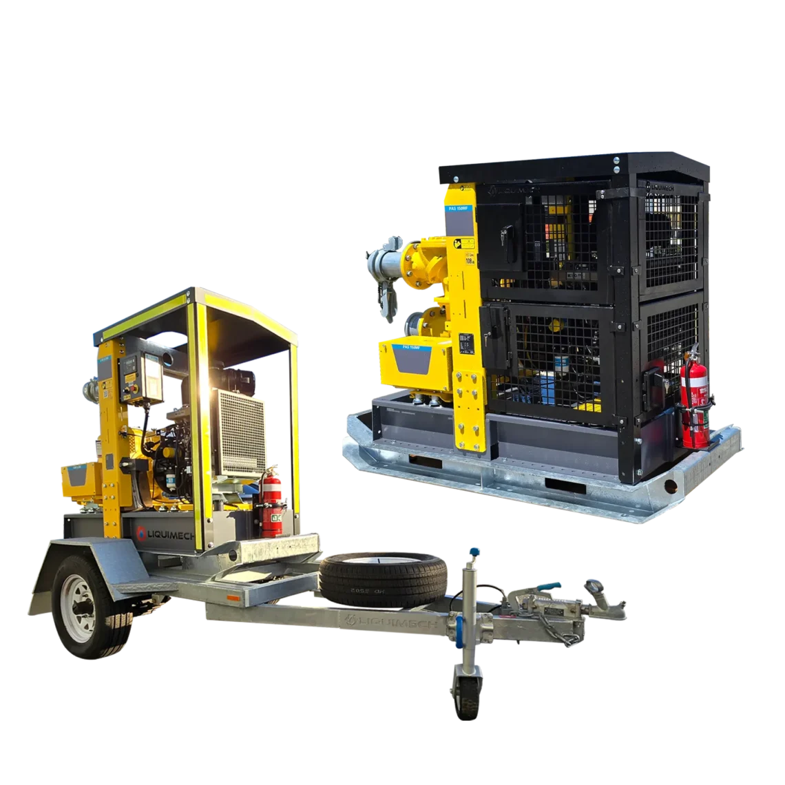 Pump skid, pump trailer designed for mobile dewatering and remote site operations