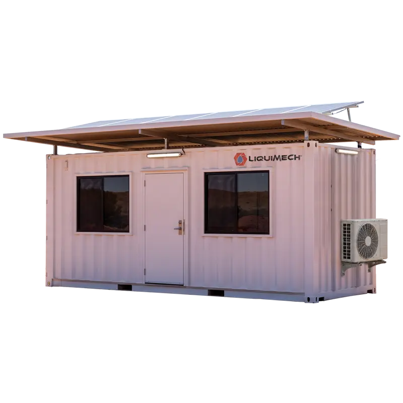 Remote worksite off grid container water hydration station by Liquimech