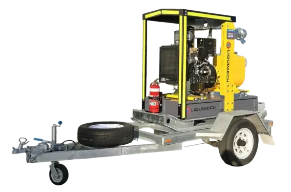Road-registered pump trailer for safe transport and on-site pumping in Australia