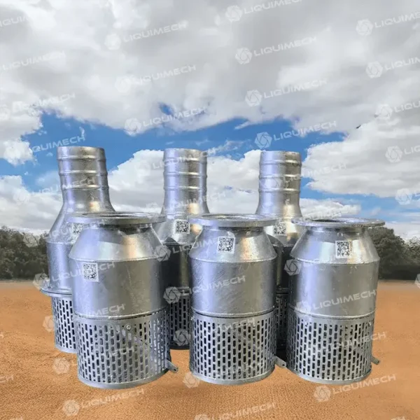 Robust Liquimech galvanised pump strainer for clean water intake