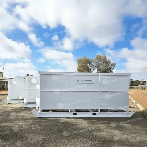 Robust underground dewatering fish tank system by Liquimech protecting pumps and equipment while improving water treatment efficiency in mini