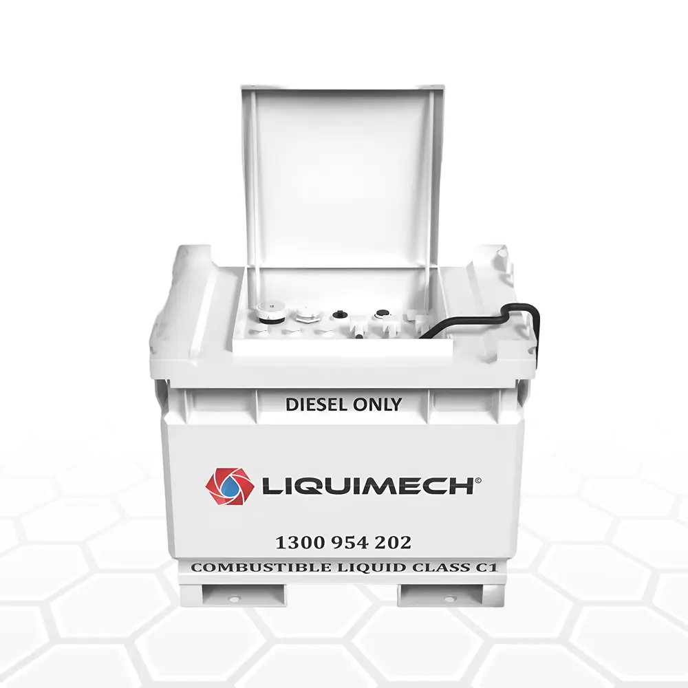 Self bunded fuel tank with built-in spill containment for safe storage