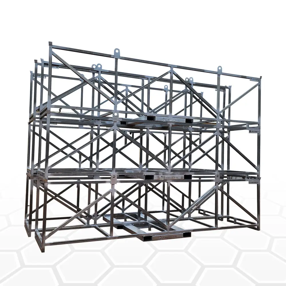 Site-safe hose storage system reducing trip hazards and equipment damage during handling