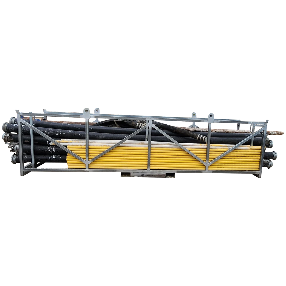 Site transport racks to reduce hose and pipe clutter, protect assets, and minimise trip hazards.