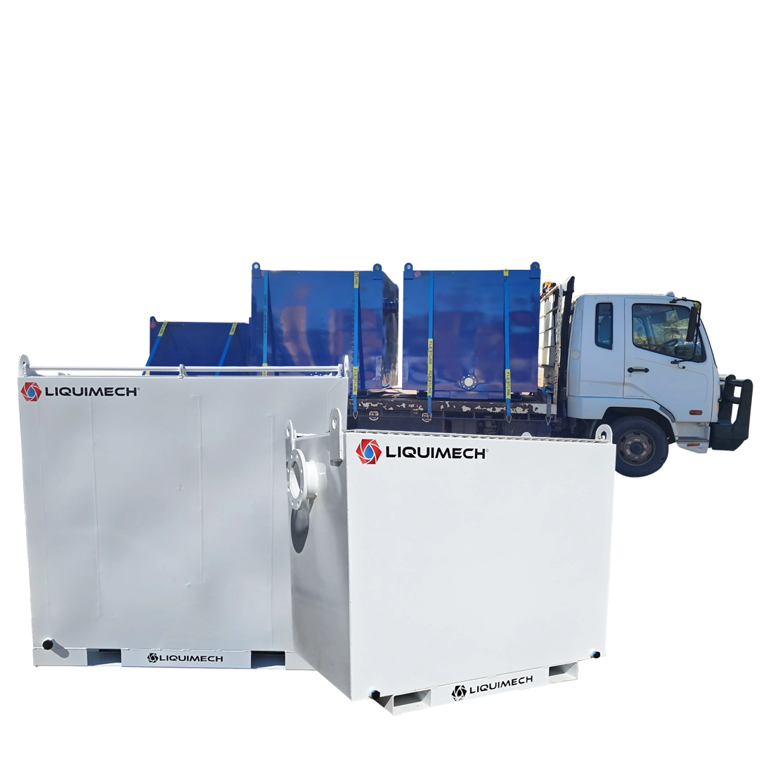 Transport-ready sediment tank for on-site water treatment and storage
