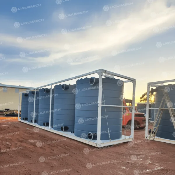 UV-stabilised modular bulk water storage tank designed for harsh climates
