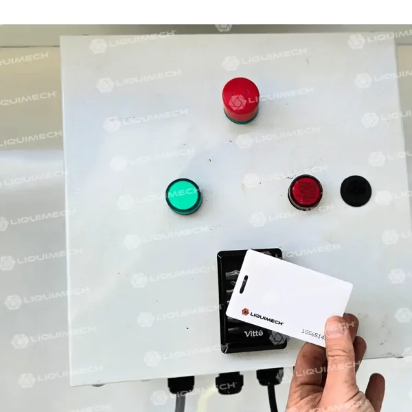 User swiping card on Fuel Management System in Australia for secure fuel access and automated tracking